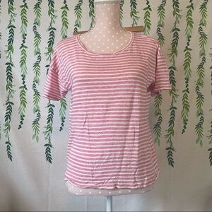 Size M J. Crew Pink/White Striped Shirt A1